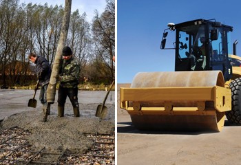 Основание для хоккейной коробки бетонное и грунтовое