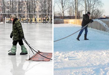 Заливка на открытых хоккейных кортах